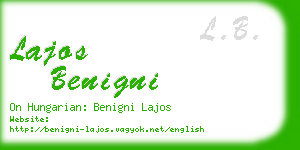 lajos benigni business card